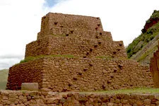Pyramid ruins at Piquillaqta Archeological Complex near Cusc