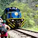 Train to Aguas Calientes, gateway to Machu Picchu ruins in P