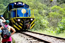 Train to Aguas Calientes, gateway to Machu Picchu ruins in P