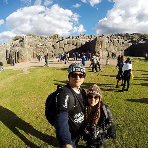 Cover Photo. Man at the Inca fortress of Sacsayhuaman in Cus